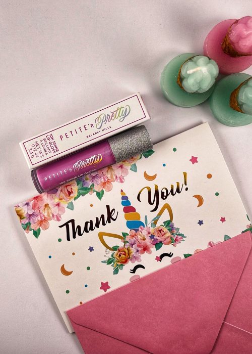 lip gloss and thank you card